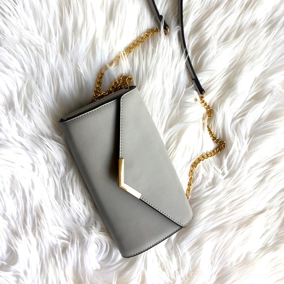 Urban Expressions Handbags - Gray and Gold Crossbody Handbag Purse